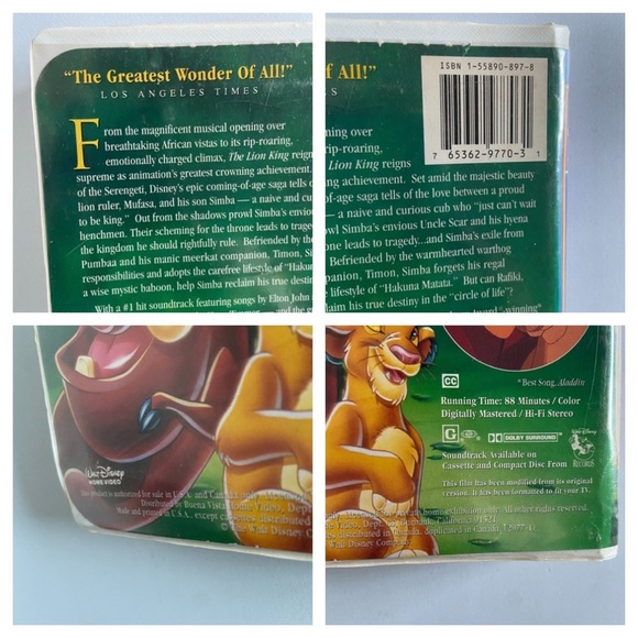 The Lion King Walt Disney Home Video Masterpiece Collection VHS Clam Shell 2977 - Picture 6 of 12